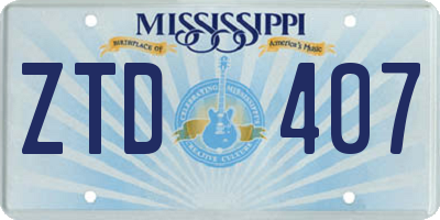 MS license plate ZTD407