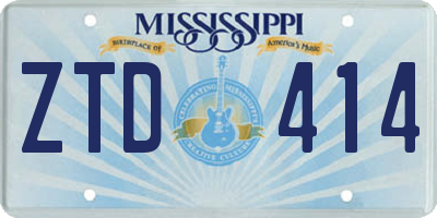 MS license plate ZTD414