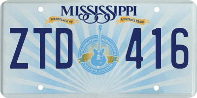 MS license plate ZTD416