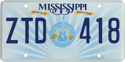 MS license plate ZTD418