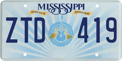 MS license plate ZTD419