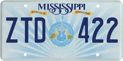 MS license plate ZTD422
