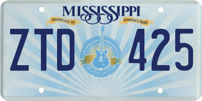 MS license plate ZTD425