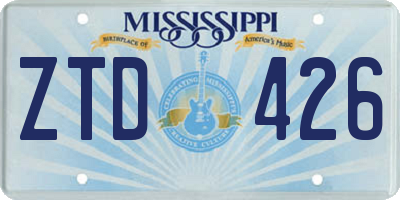 MS license plate ZTD426