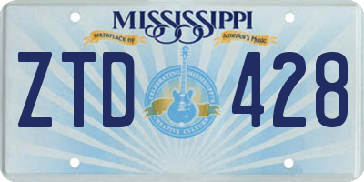 MS license plate ZTD428