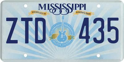 MS license plate ZTD435