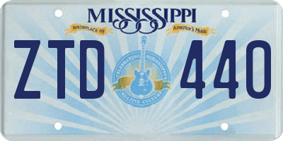 MS license plate ZTD440