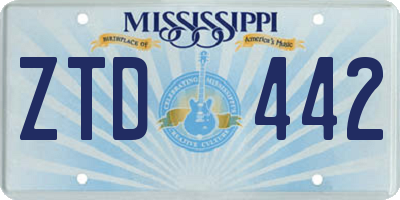 MS license plate ZTD442