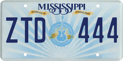 MS license plate ZTD444
