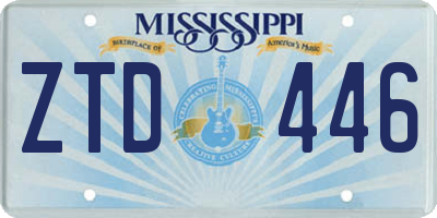 MS license plate ZTD446