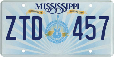 MS license plate ZTD457