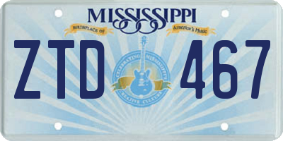 MS license plate ZTD467