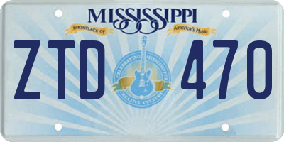 MS license plate ZTD470