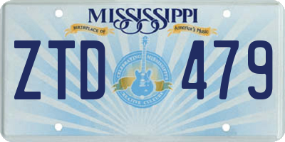 MS license plate ZTD479