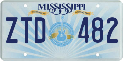 MS license plate ZTD482