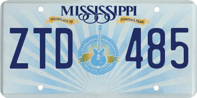 MS license plate ZTD485
