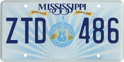 MS license plate ZTD486