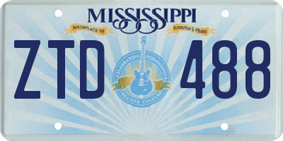 MS license plate ZTD488