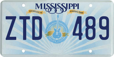 MS license plate ZTD489