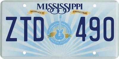 MS license plate ZTD490