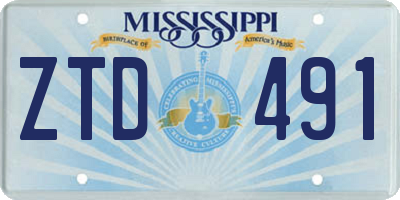 MS license plate ZTD491