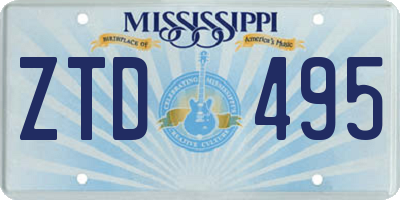 MS license plate ZTD495