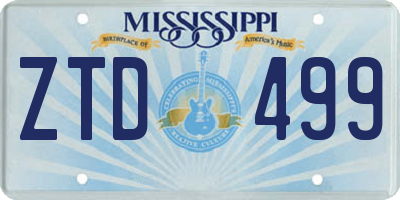 MS license plate ZTD499