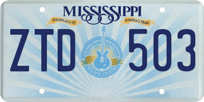 MS license plate ZTD503