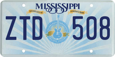 MS license plate ZTD508
