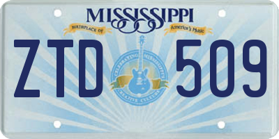 MS license plate ZTD509