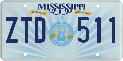 MS license plate ZTD511
