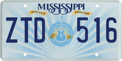 MS license plate ZTD516