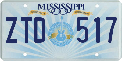 MS license plate ZTD517