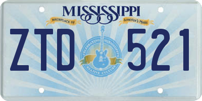MS license plate ZTD521