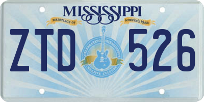 MS license plate ZTD526