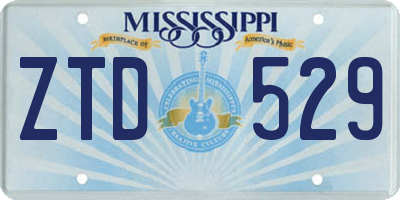 MS license plate ZTD529