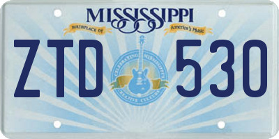 MS license plate ZTD530