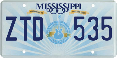 MS license plate ZTD535