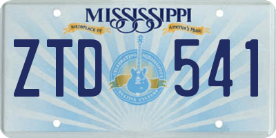 MS license plate ZTD541