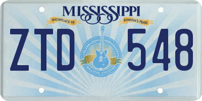MS license plate ZTD548
