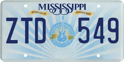 MS license plate ZTD549