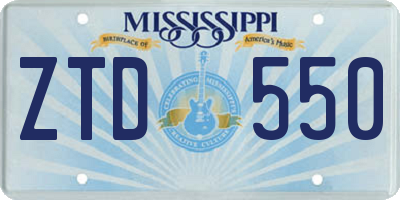 MS license plate ZTD550