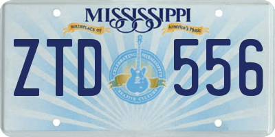 MS license plate ZTD556