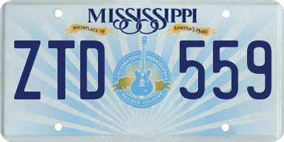 MS license plate ZTD559