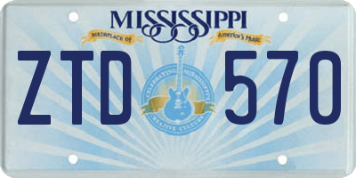 MS license plate ZTD570