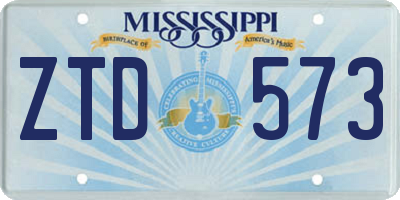 MS license plate ZTD573