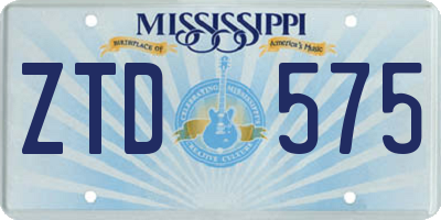 MS license plate ZTD575