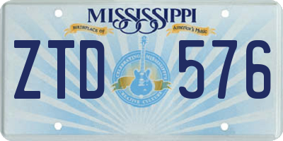 MS license plate ZTD576