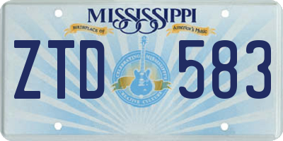 MS license plate ZTD583