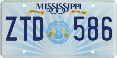 MS license plate ZTD586